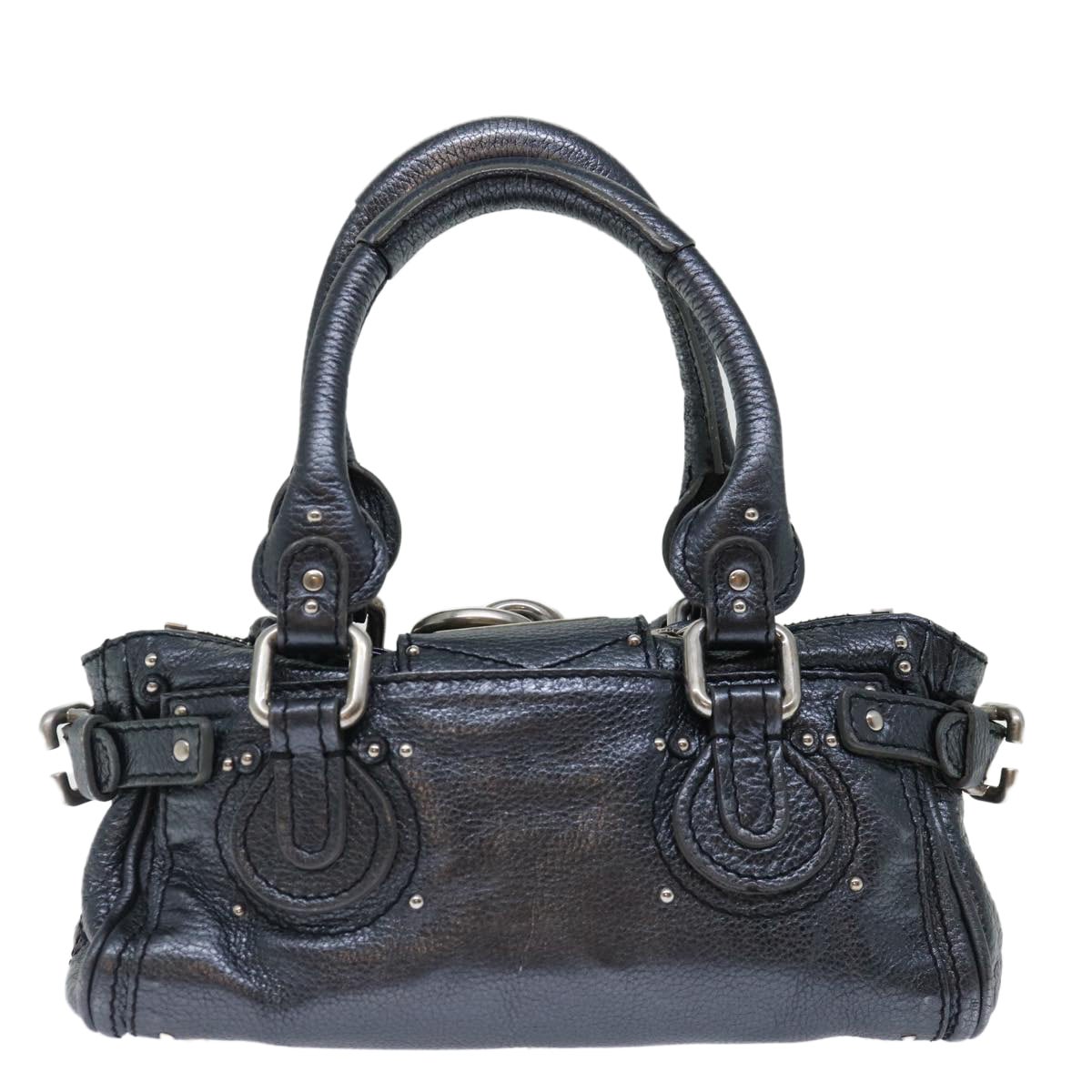 Chloe Paddington Hand Bag Leather Silver Black | Gaskinz